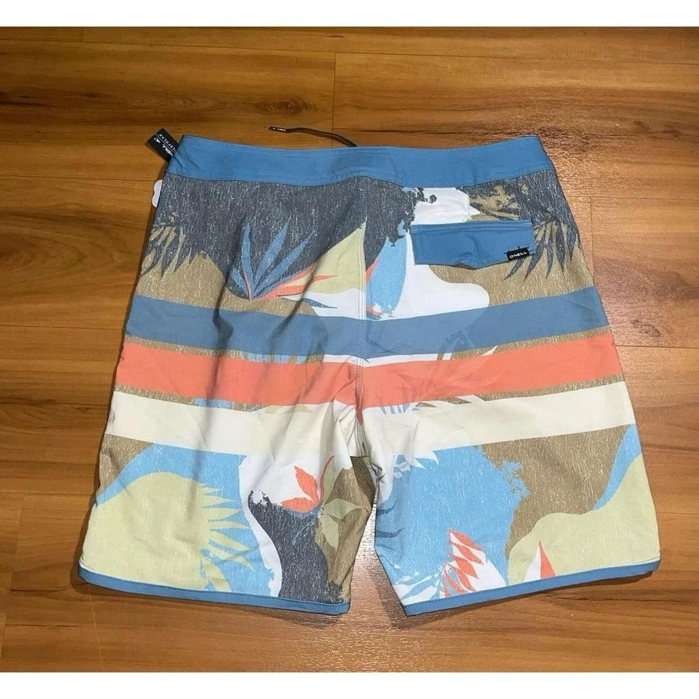 Mens NWT O'Neill Multi Color Beach Swim Stretch Boardshorts